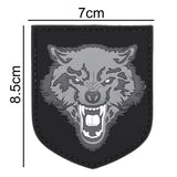 Wolf Face PVC Patch Black/Gray