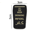 Beer Drinking Infidel Cup Patch Black
