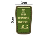 Beer Drinking Infidel Cup Patch Green