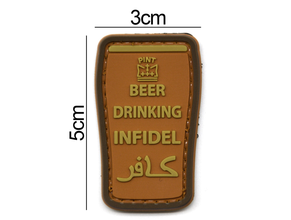 Beer Drinking Infidel Patch Tan