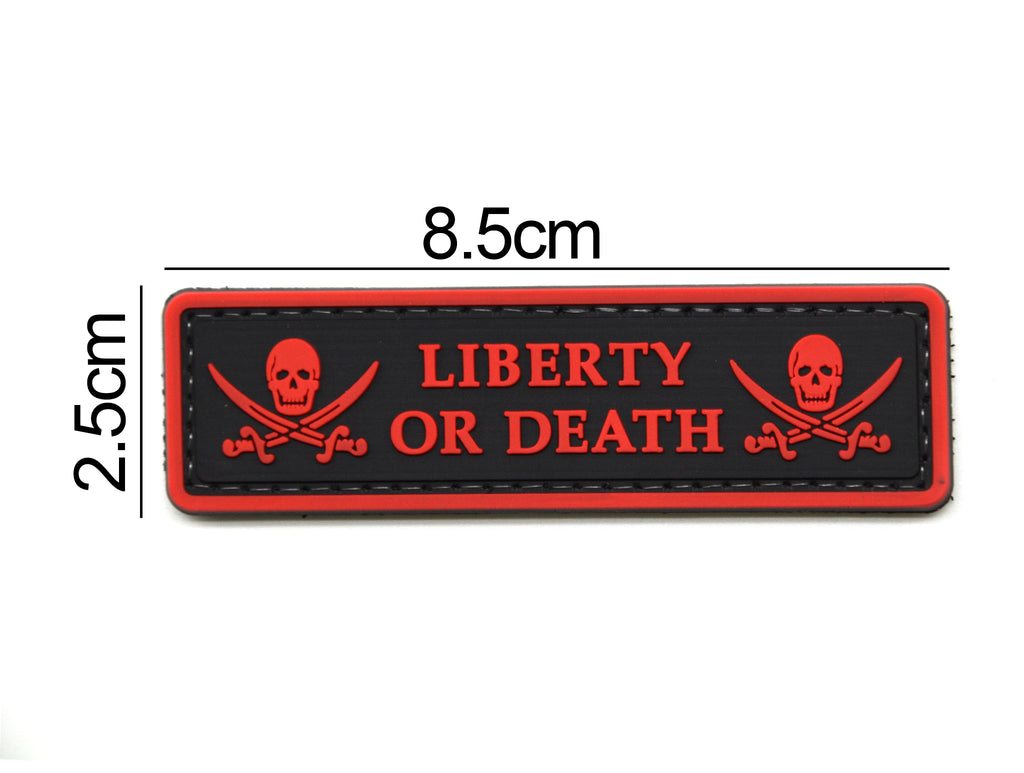 Liberty or Death Skulls PVC Patch Black/Red