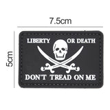 Don't Tread On Me Liberty or Death Skull Patch Black