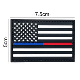 US Flag Red/Blue Line Patch Black