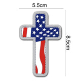 USA Flag Cross Shape Patch Full Color