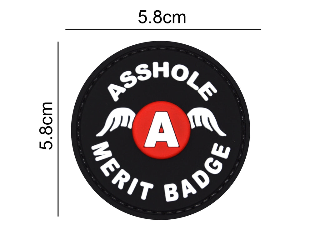 Asshole Merit Badge Patch Red