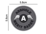 Asshole Merit Badge PVC Patch Gray