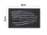 We the People Worn Flag Patch Black/Gray