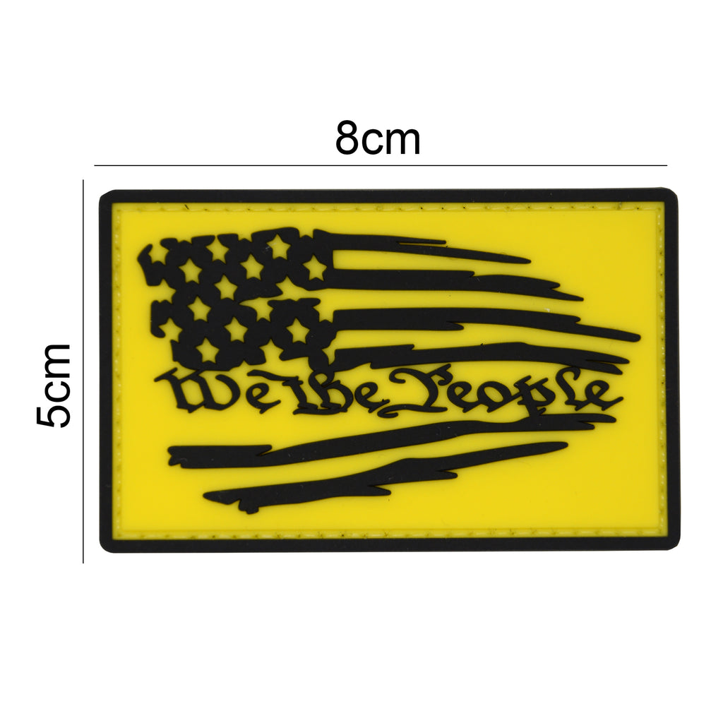 We the People Worn Flag Patch Black/Yellow