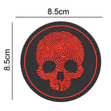 Fingerprint Skull Round Patch Black/Red