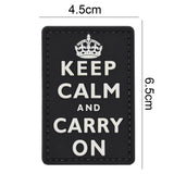Keep Calm and Carry On Patch 3D Black/White