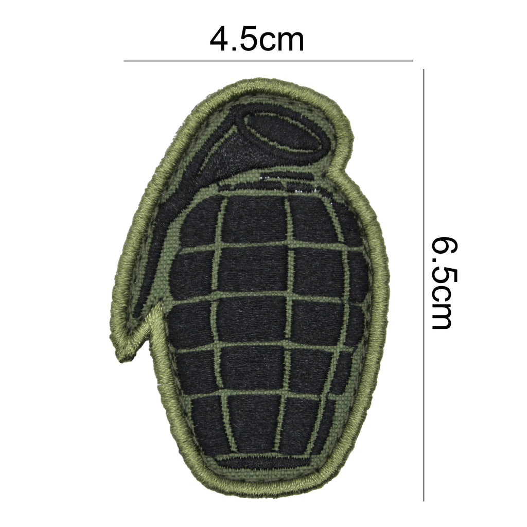 Hand Grenade Embroidered Patch Black/Green