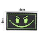Evil Smiley Face Glow in the Dark Patch Black