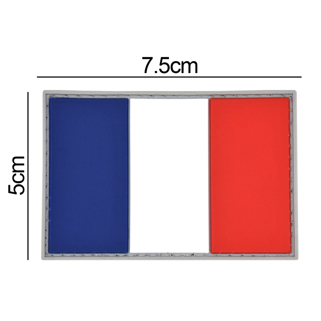 France Flag PVC Patch Full Color/Gray