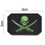 Pirate Jolly Roger Glow in the Dark Patch Black