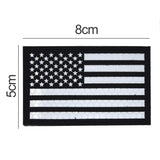 Reflective USA Flag Patch Black/White