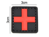 Medic First Aid 3D Cross Patch Black Red