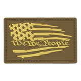 We the People Worn Flag Patch Brown/Tan