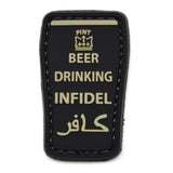 Beer Drinking Infidel Cup PVC Patch Black