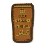 Beer Drinking Infidel Patch Tan