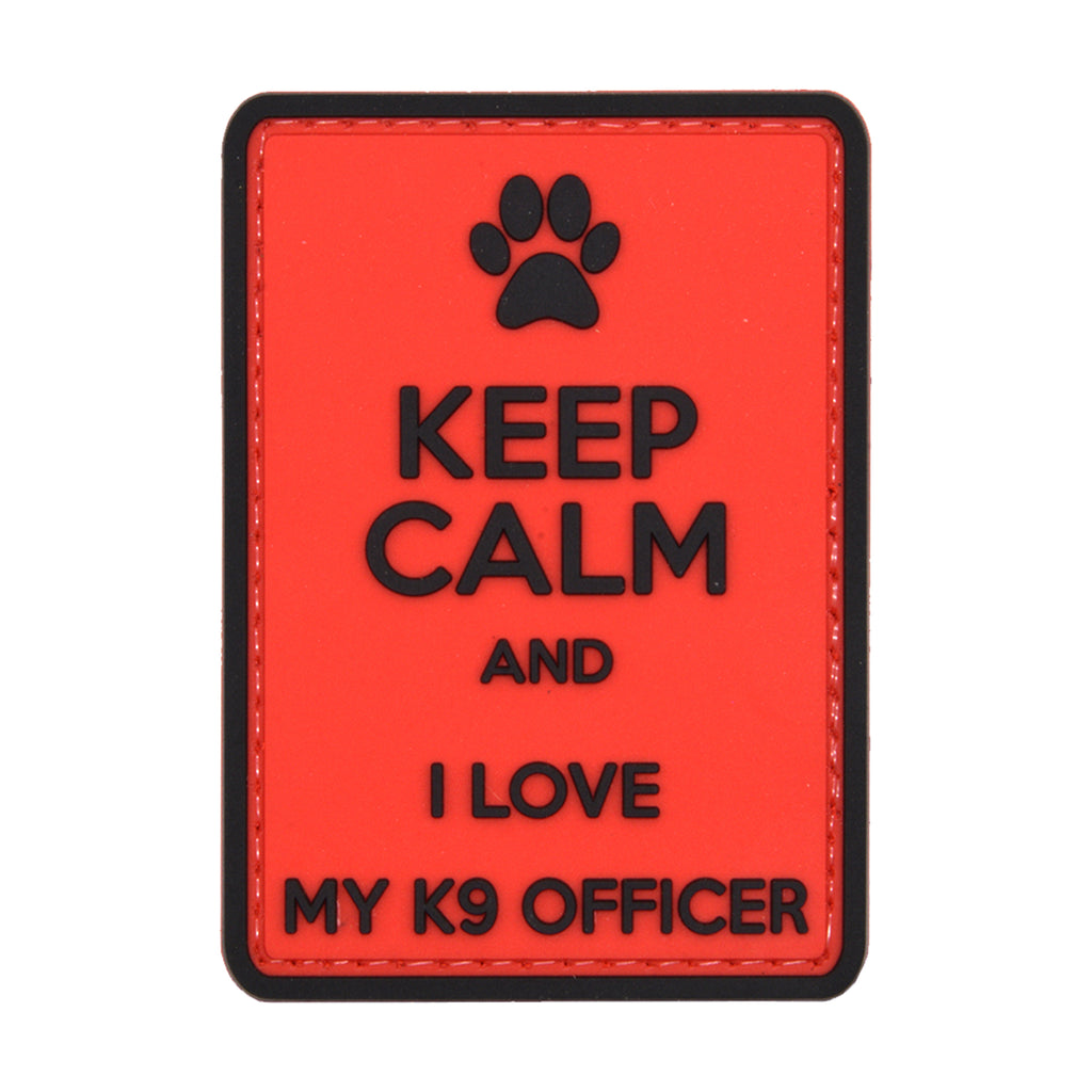 Keep Calm I Love My K9 Officer PVC Patch Red/Black