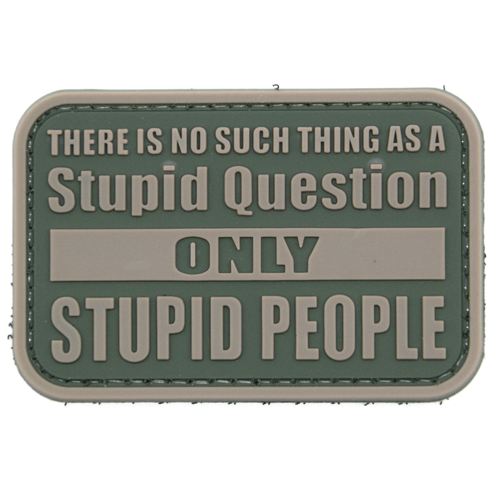 There Is No Stupid Questions PVC Patch Green