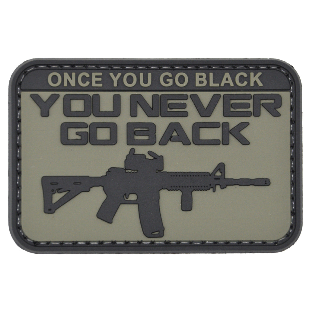 Once You Go Black You Never Go Back PVC Patch Green