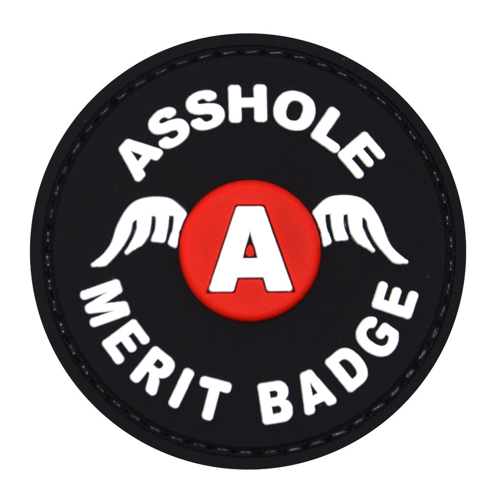 Asshole Merit Badge Patch Red