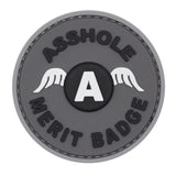 Asshole Merit Badge Patch Gray