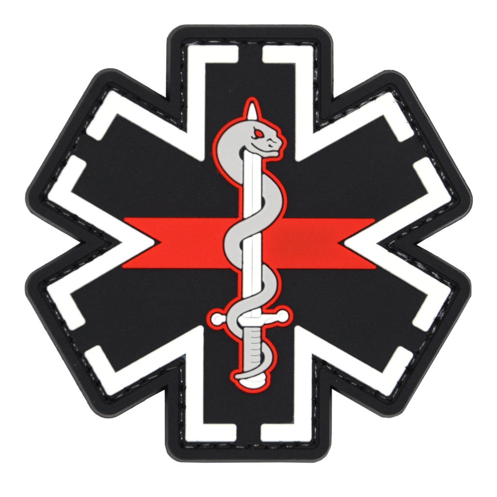 Star of Life Medic Red Line PVC Patch Black