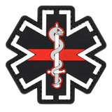Star of Life Medic Red Line Patch Black