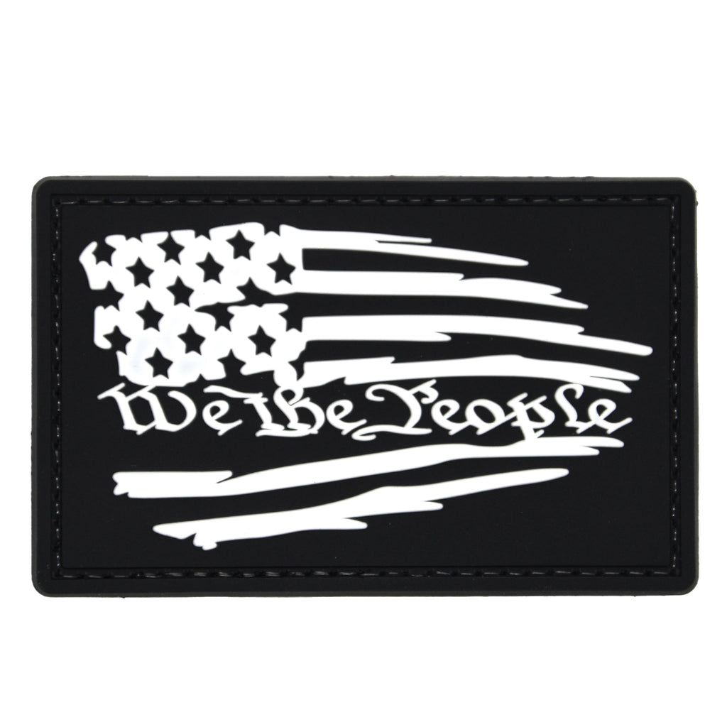 We The People Worn Flag Patch Black/White