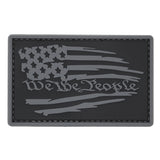 We the People Worn Flag Patch Black/Gray
