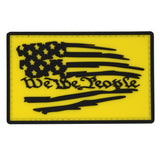 We the People Worn Flag Patch Black/Yellow