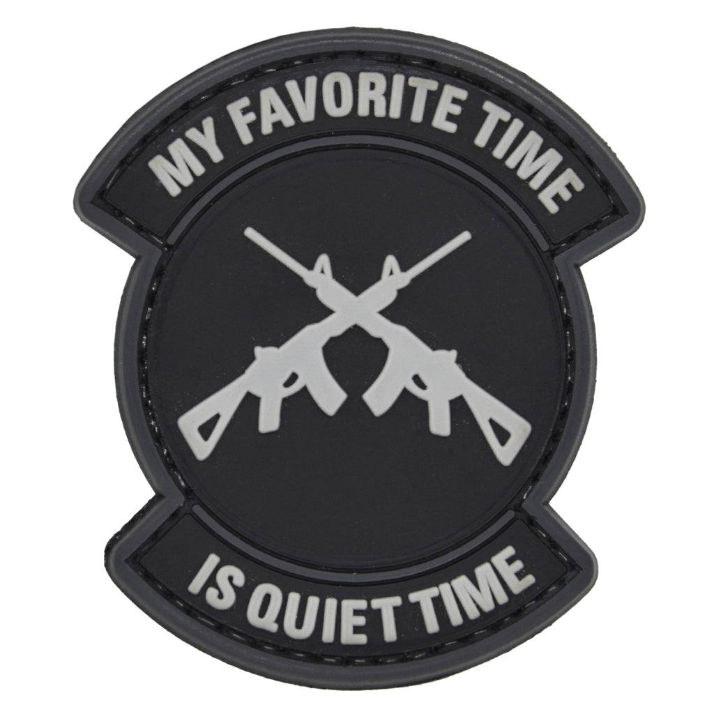 My Favorite Time is Quiet Time PVC Patch Black