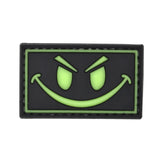 Evil Smiley Face Glow in the Dark Patch Black