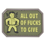 All Out of Fucks To Give PVC Patch Green