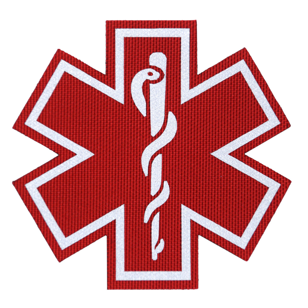 Star of Life Symbol Reflective Patch Red