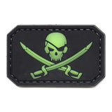 Pirate Jolly Roger Glow in the Dark Patch Black