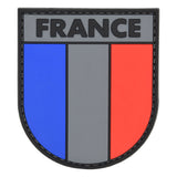 France Flag Shield Patch Gray