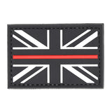 UK Flag Red Line Support Patch Black