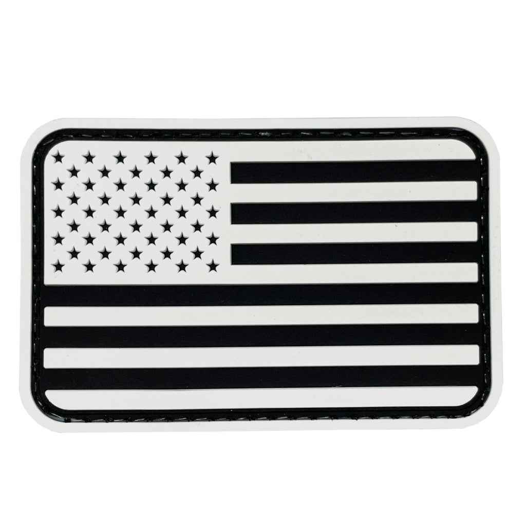 US Flag 3D PVC Patch White/Black