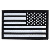 USA Flag Reflective Reverse Patch Black/White