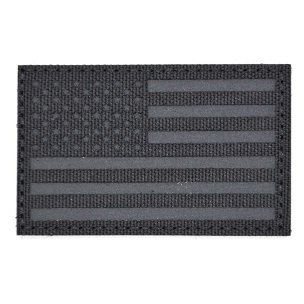 All Black USA Flag PVC Patch