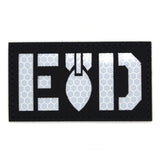 EOD Explosive Ordnance Division Reflective Nylon Patch Black