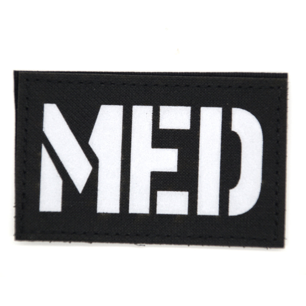 Reflective Medic MED Nylon Badge Patch Black/White