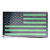 Reflective USA Flag PVC Patch Green