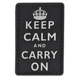 Keep Calm Carry On Patch 3D Black
