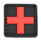 Medic First Aid 3D Cross Patch Black Red