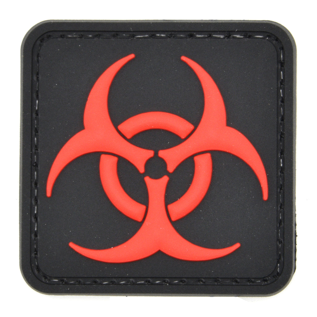 Biohazard Square Patch Red