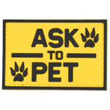 Ask to Pet K9 PVC Patch Black/Yellow